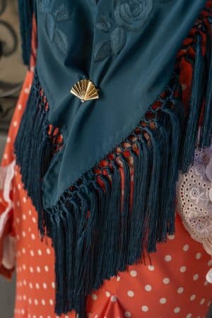 Broche abanico ondulado